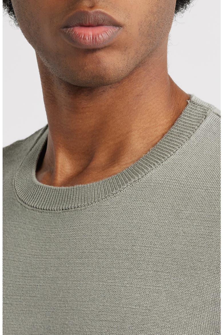 Short Sleeve Crewneck Sweater, Alternate, color, GREEN CHAPARRAL