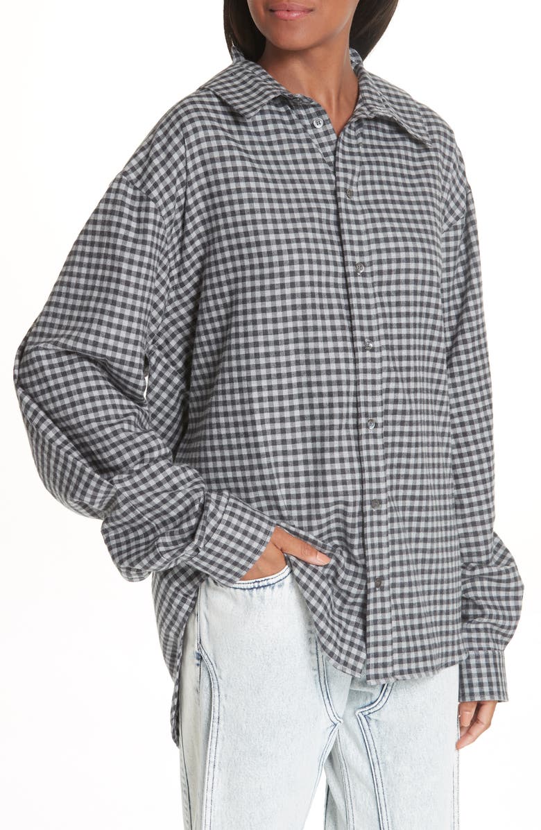 Y/Project Double Front Gingham Blouse, Alternate, color, 