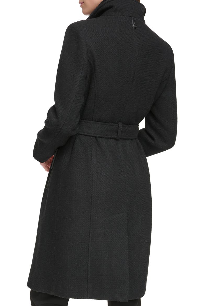 Angled Zip Twill Coat, Alternate, color, BLACK TWILL