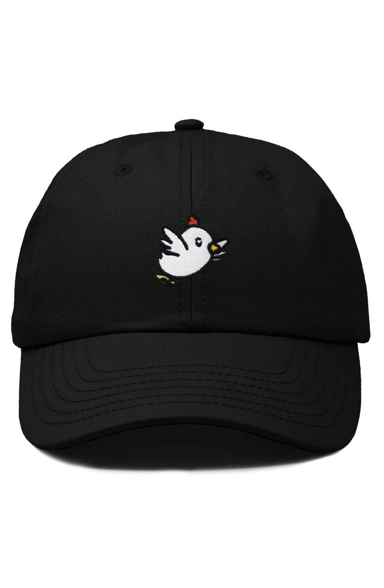 Dalix Chicken Embroidered Cotton Cap, Main, color, Black