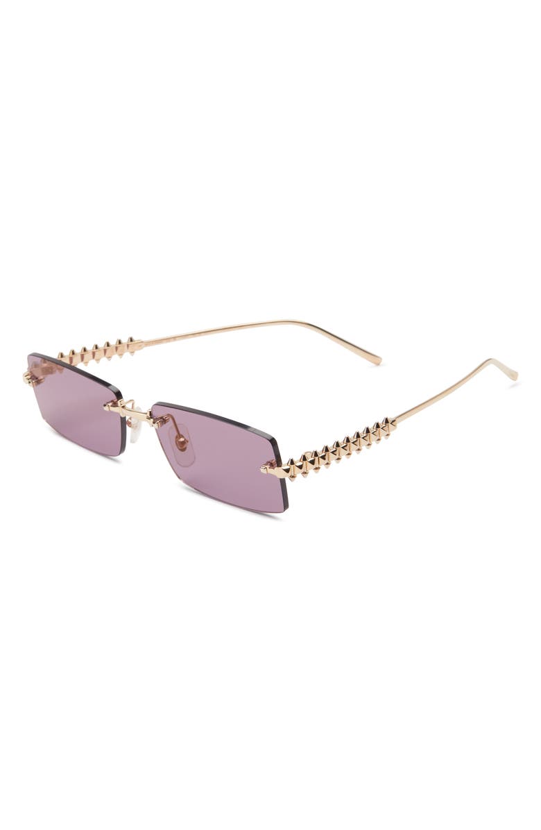 Cartier 57mm Rimless Square Sunglasses, Alternate, color, Gold