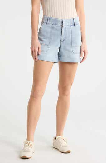 Democracy Scalloped Pocket Cuffed Denim Shorts