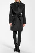 SENTALER Rib Sleeve Alpaca & Wool Wrap Coat