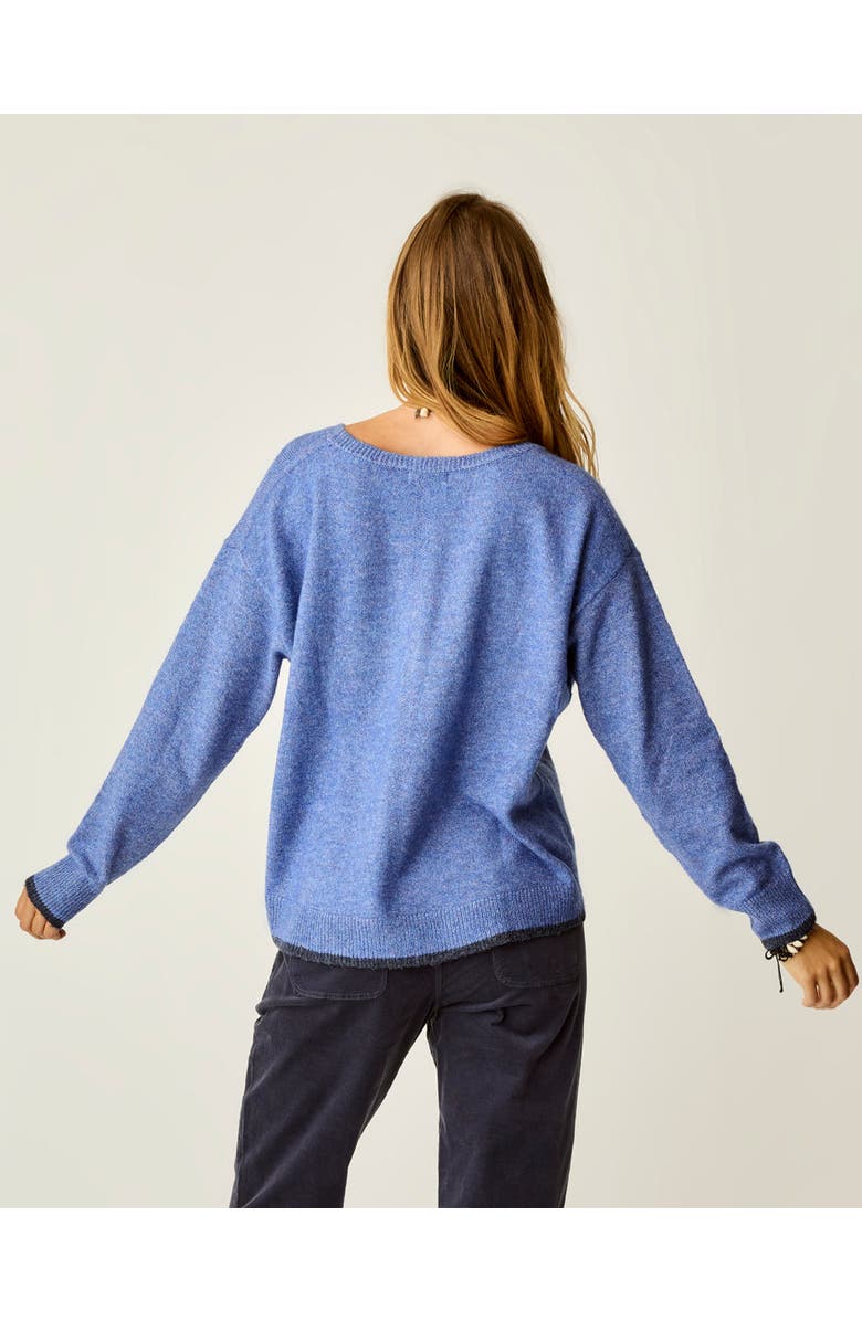 Carve Designs Drue Fuzzy Sweater, Alternate, color, Capri Blue W. Dark Capri