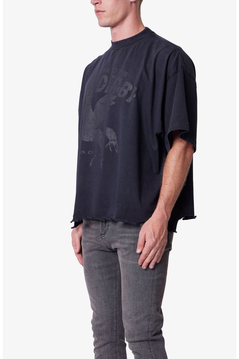 Moth Eaten Crop Graphic T-Shirt, Alternate, color, BLACK