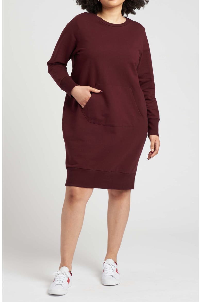 Bree Sweatshirt Dress, Main, color, BLACK CHERRY