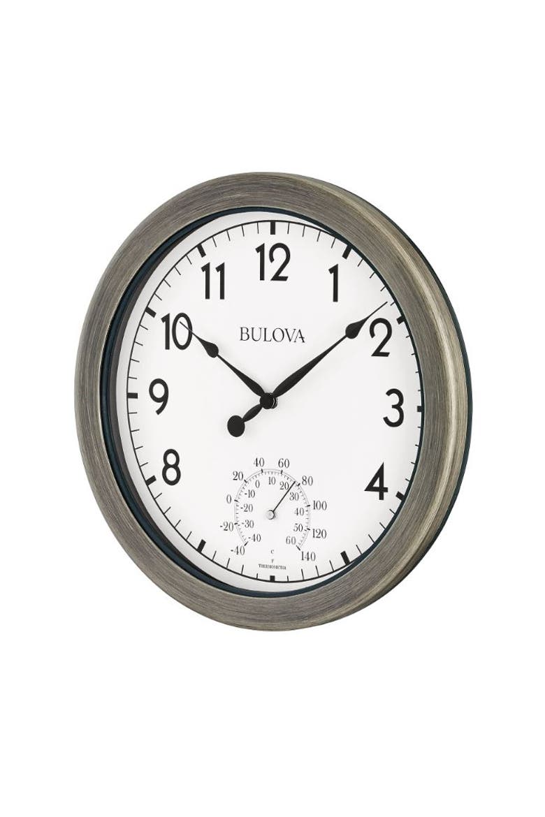Patio Time 11" Diameter  Weatherproof Clock, Alternate, color, White