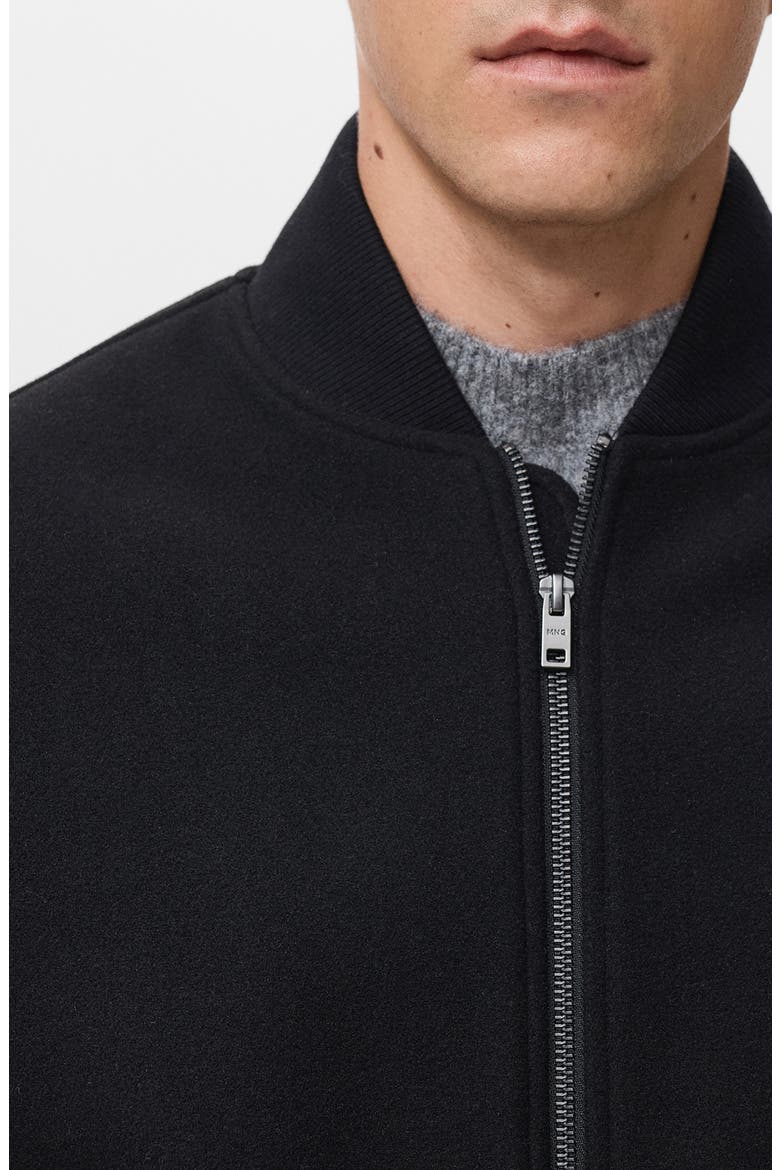 Zip-Up Bomber Jacket, Alternate, color, BLACK