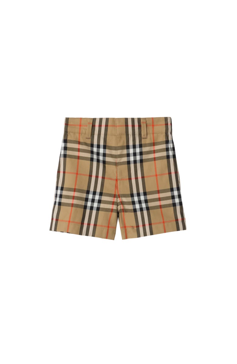 Burberry Check Cotton Shorts, Main, color, Sand Beige