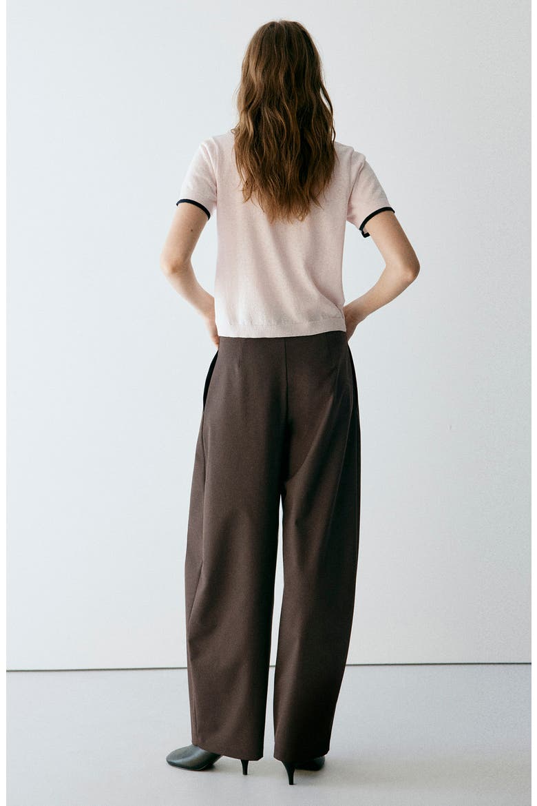 Balloon Pleated Pants, Alternate, color, CHOCOLATE