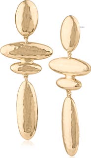 JARDIN Hammered Oval Cascade Drop Earrings