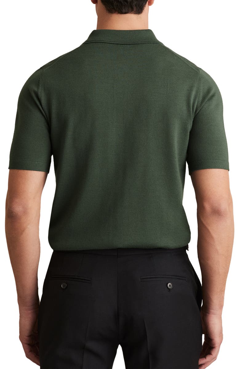 Reiss Manor Merino Wool Polo, Alternate, color, Kale Green