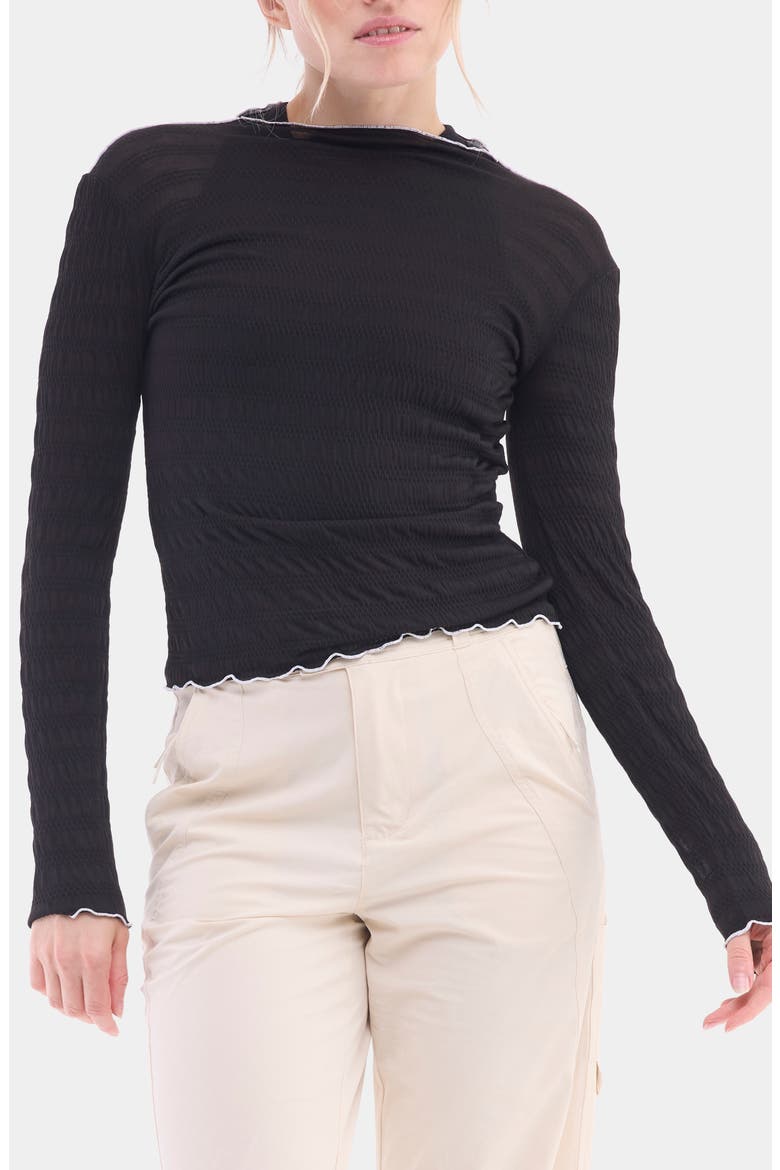 Ynes Texture Top, Main, color, BLACK