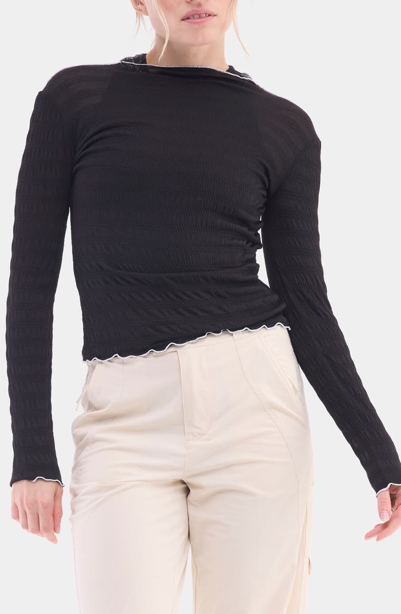Halfdays Ynes Texture Top, Main, color, Black