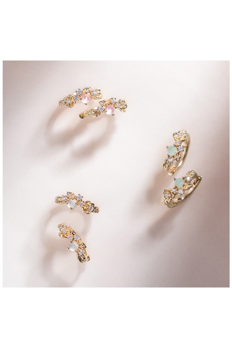 Lumi Flora Hoop Earrings, Alternate, color, GOLD VERMEIL/ROSE