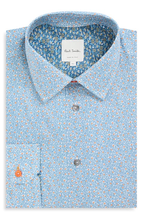 Regular Fit Floral Organic Cotton Dress Shirt