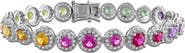 DELMAR Multi-Gemstone Halo Tennis Bracelet