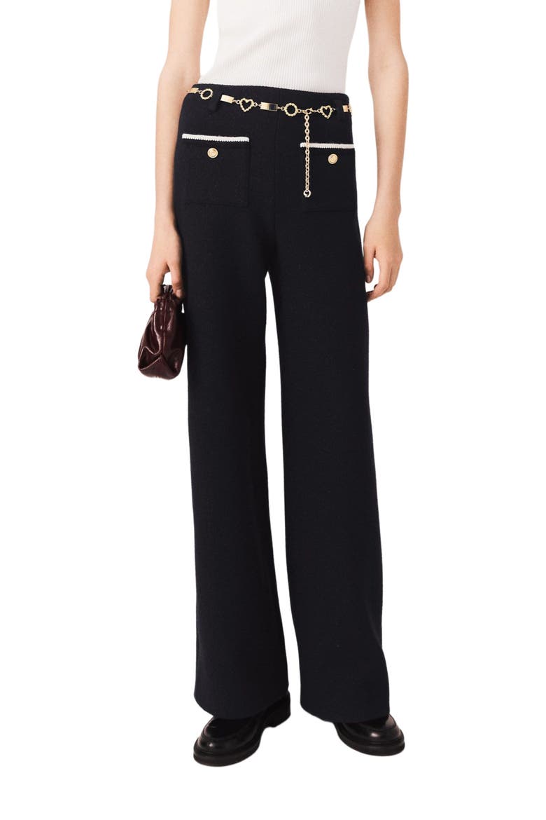 Lurex tweed trousers, Alternate, color, Black