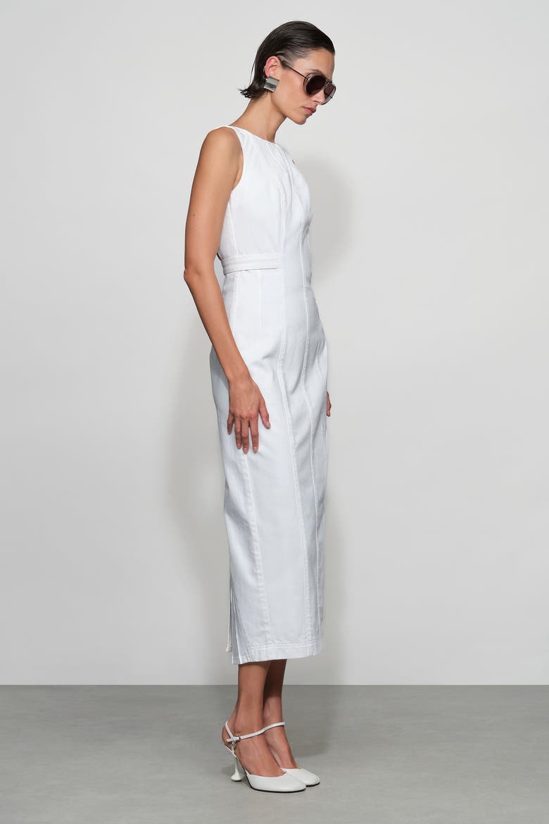 Farley Denim Midi Dress, Alternate, color, White