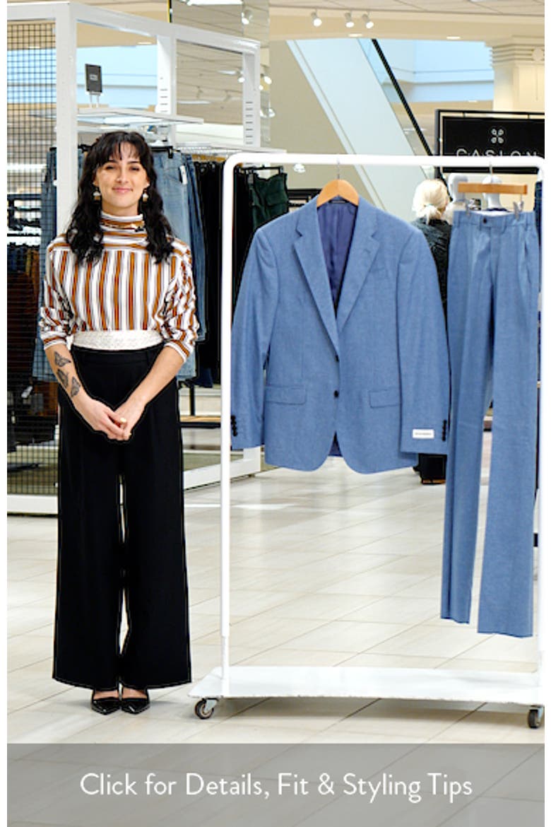 Light Blue Mélange Wool & Cotton Blend Suit video