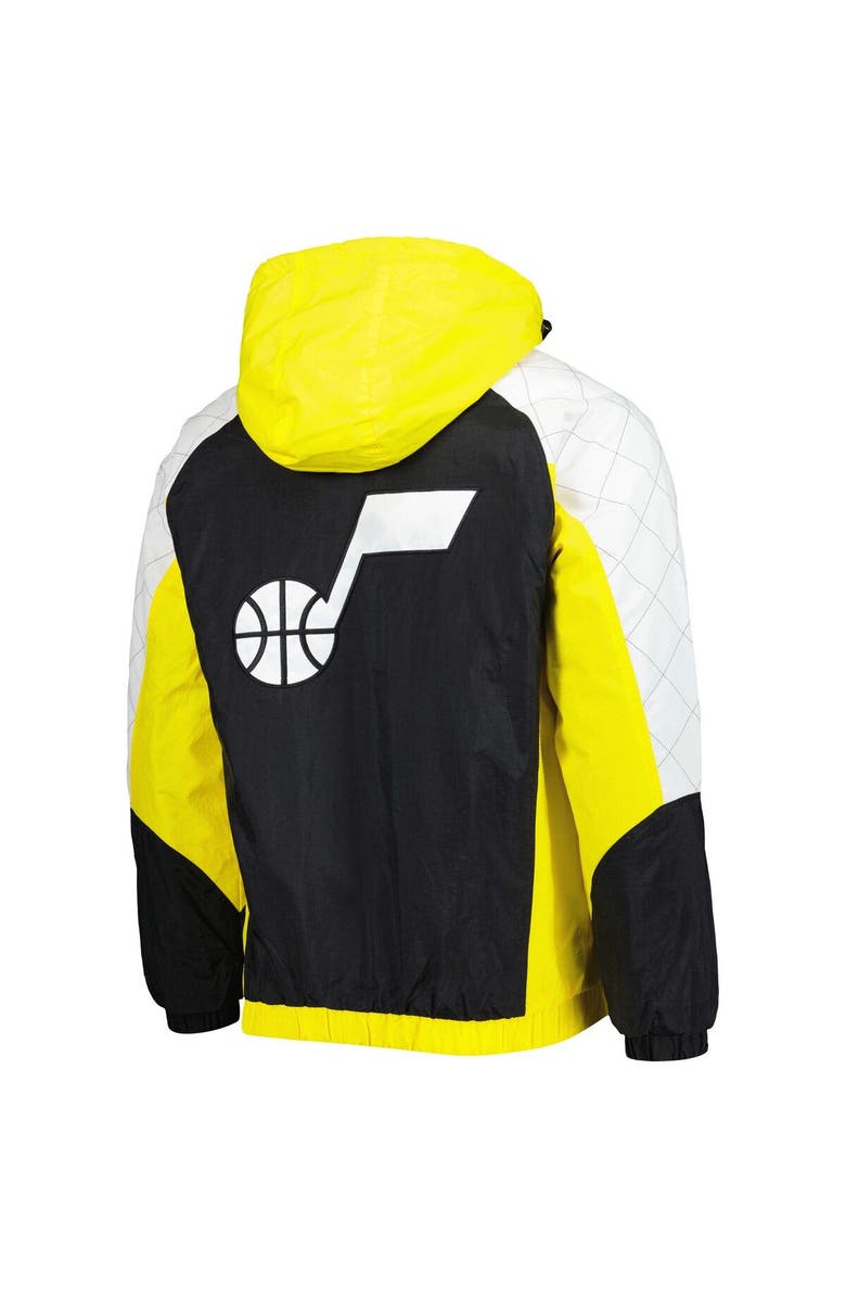 STARTER Men's Starter Gold Utah Jazz Body Check Raglan Hoodie Half-Zip Jacket, Alternate, color, Gold