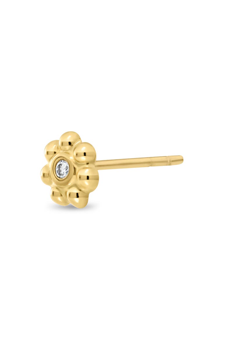 18K Gold Icon Diamond Flower Stud Earrings, Alternate, color, 18KY