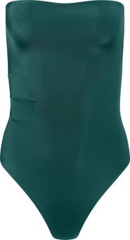 Onia Bardot Strapless One-Piece Swimsuit