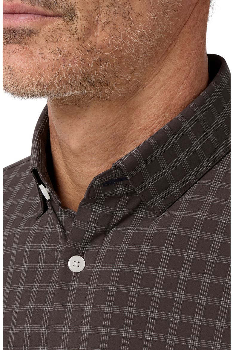 Leeward Plaid Trim Fit Long Sleeve Performance Button Up Shirt, Alternate, color, ESPRESSO COLE PLAID