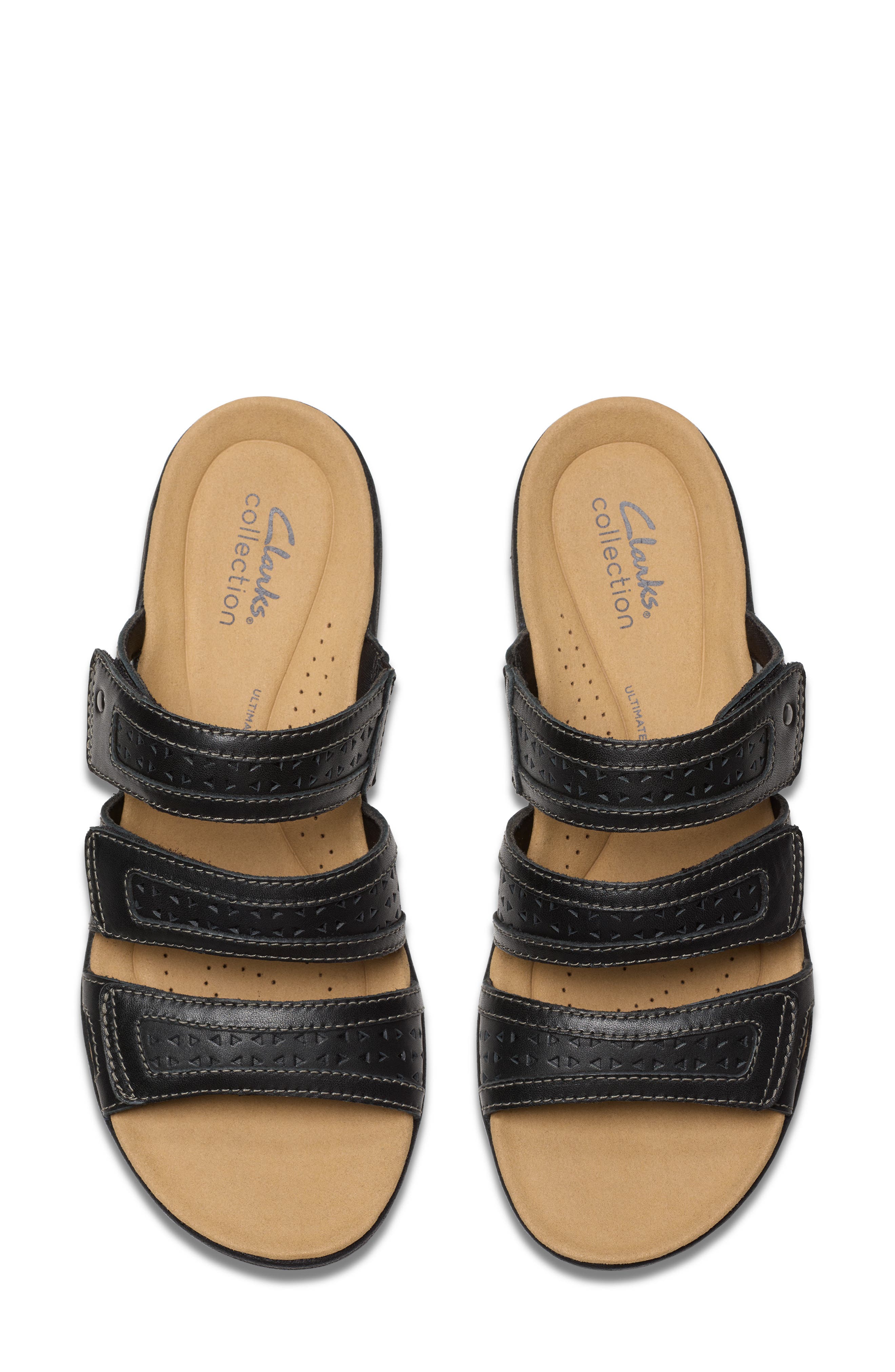 Clarks<sup>®</sup> Laurieann Dove Slide Sandal, Alternate, color, Black Leather