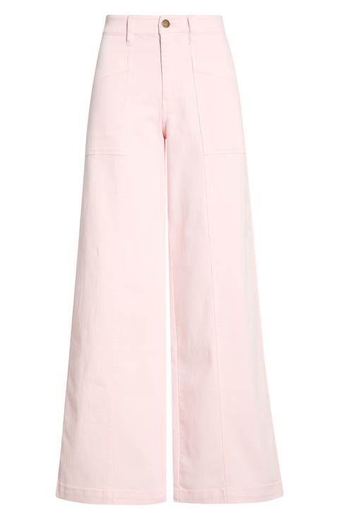 Rival High Waist Wide Leg Jeans (Rosewater)