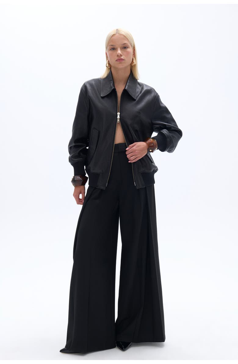 Nocturne Leather Bomber Jacket, Alternate, color, 