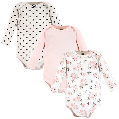 Essential All-Cotton Long-Sleeve Bodysuit Three-Piece Pack (Baby)