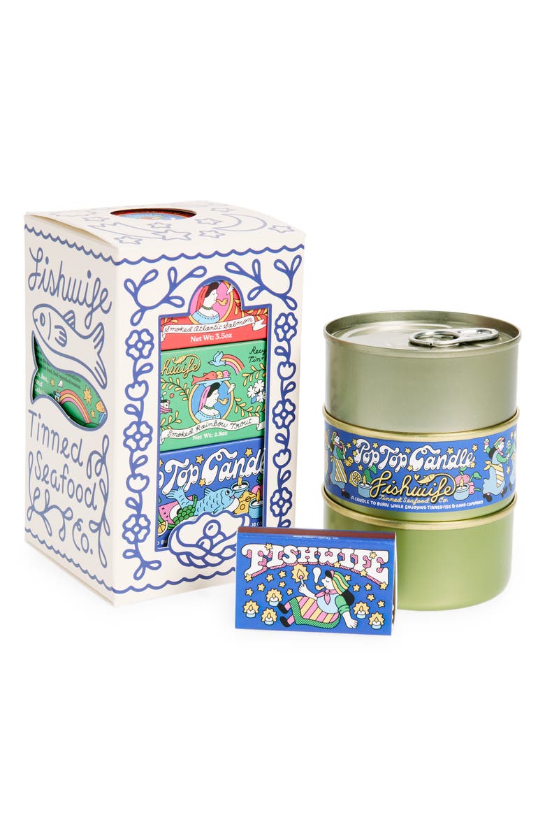 Fishwife Tinned Seafood Co. The Tinned Candle Trio Gift Set, Main, color,