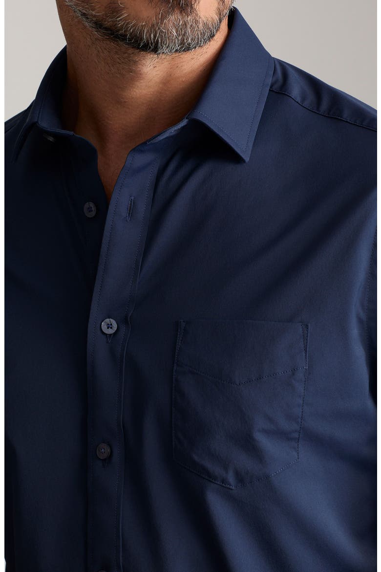 Gironde Short Sleeve Performance Button-Up Shirt, Alternate, color, NAVY