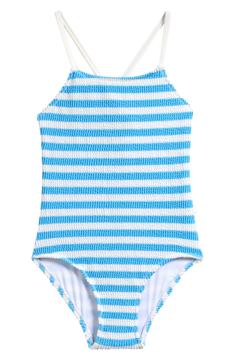 Seafolly Kids' Textured One-Piece Swimsuit, Main, color, Powder Blue