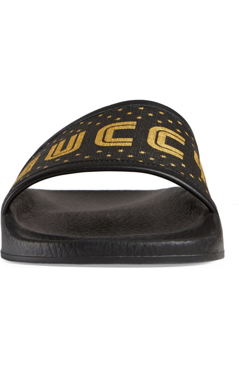 Gucci Pursuit Guccy Logo Slide Sandal, Alternate, color,