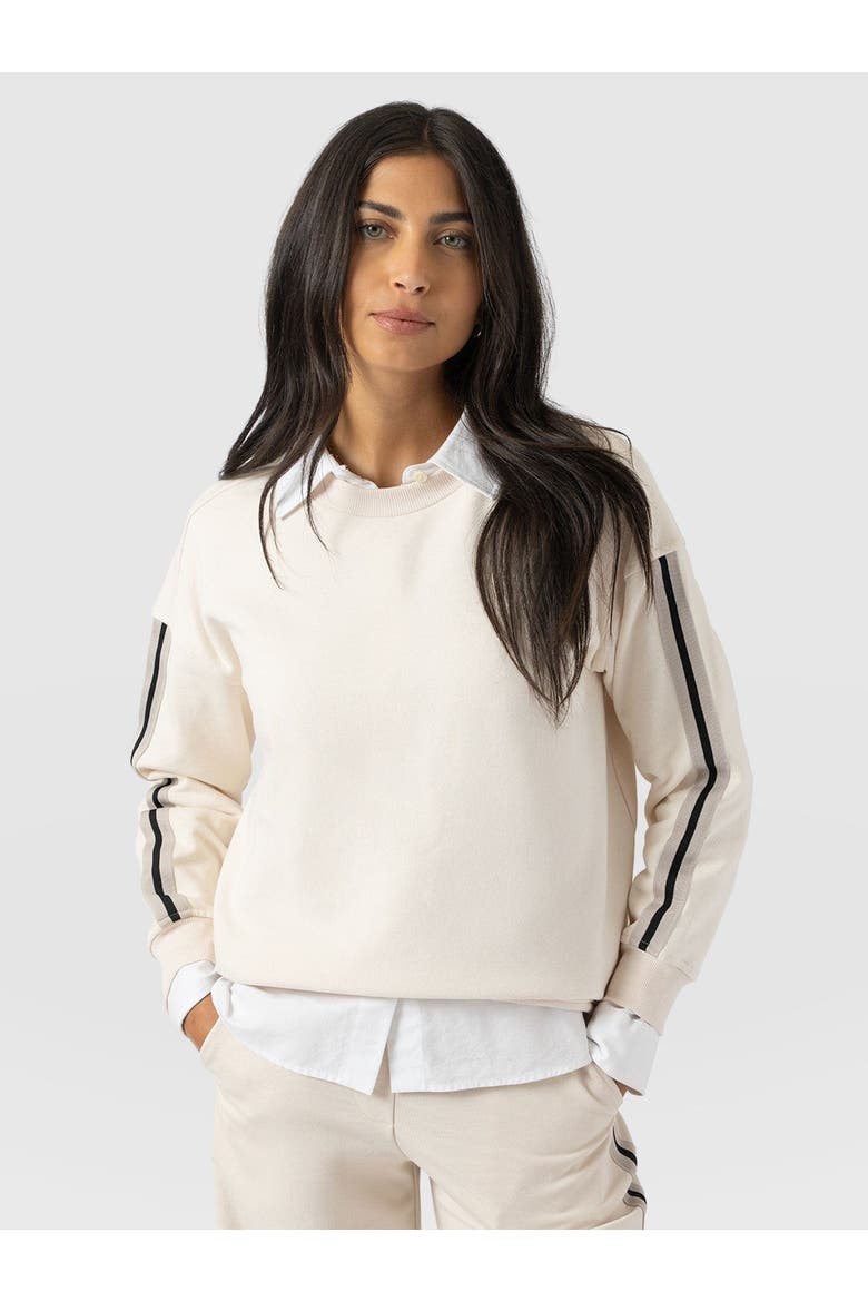 Victory Sweatshirt, Main, color, Cream Black Stripe