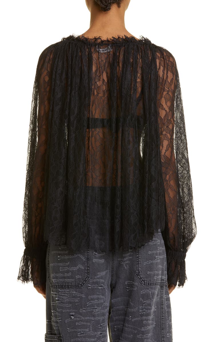 Interior Panos Gathered Lace Blouse, Alternate, color, 