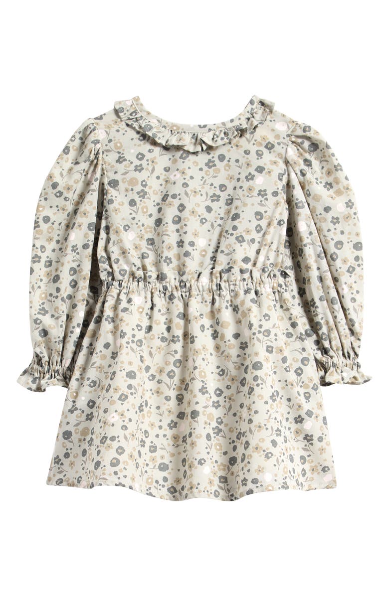 Pehr Ruffle Puff Sleeve Organic Cotton Dress, Main, color, Forget-Me-Not