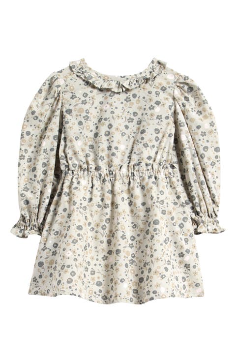 Ruffle Puff Sleeve Organic Cotton Dress (Baby)
