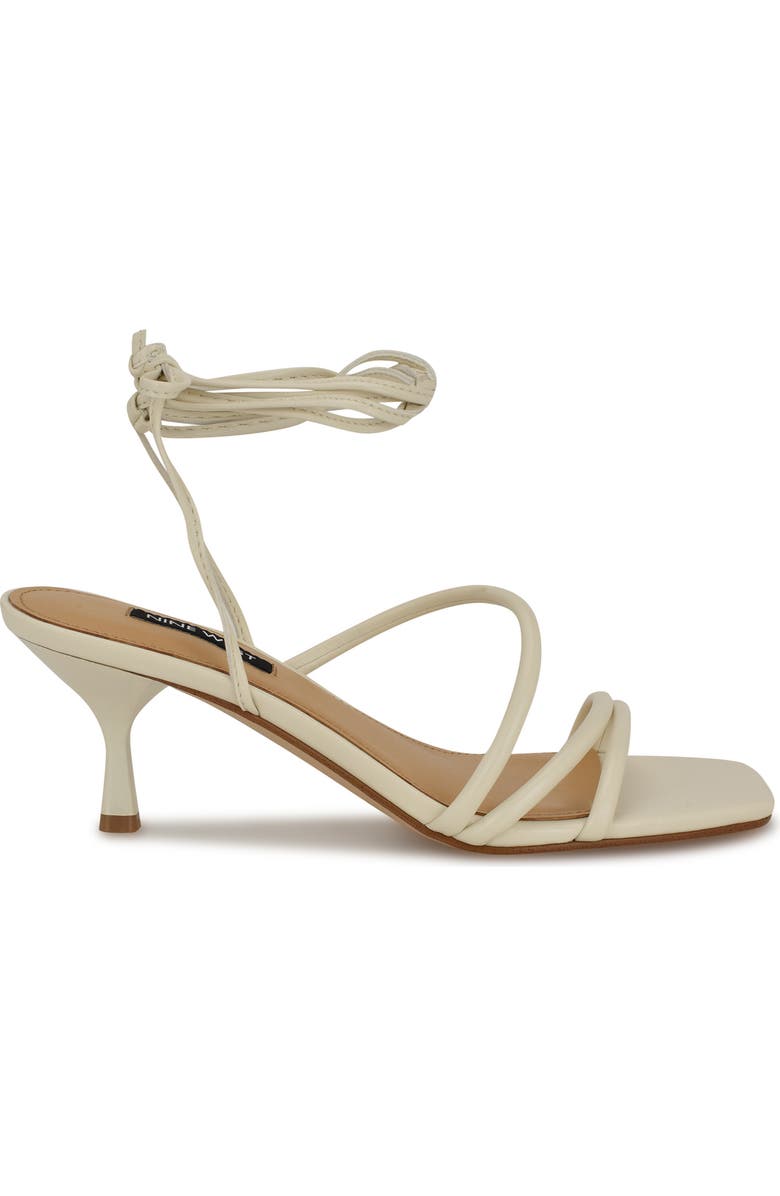 Nine West Hendy Ankle Wrap Sandal, Alternate, color, Ivory