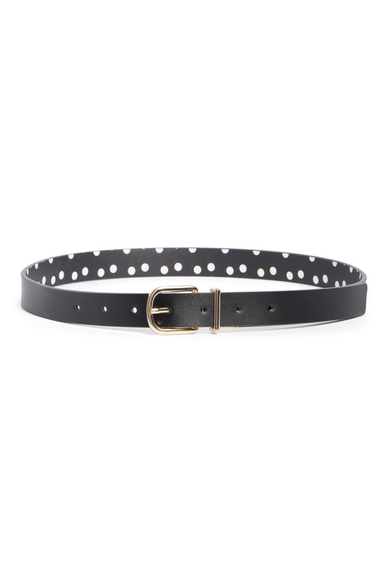 25mm Reversible Belt, Alternate, color, BLACK/ POLISHED GOLD