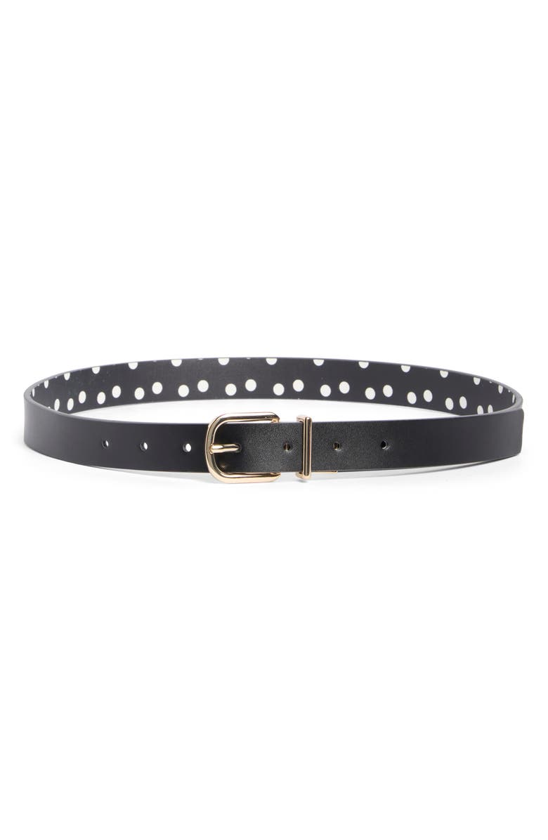 Kate Spade New York 25mm Reversible Belt, Alternate, color, Lack/Polished Gold 001