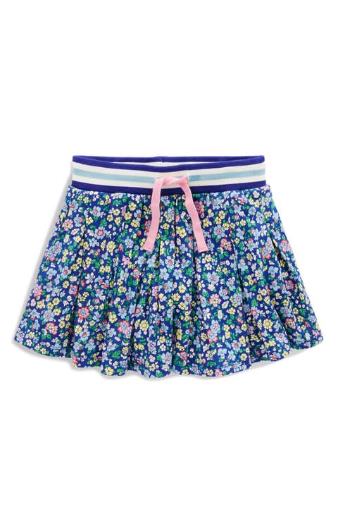 Kids' Floral Pleated Cotton Skort