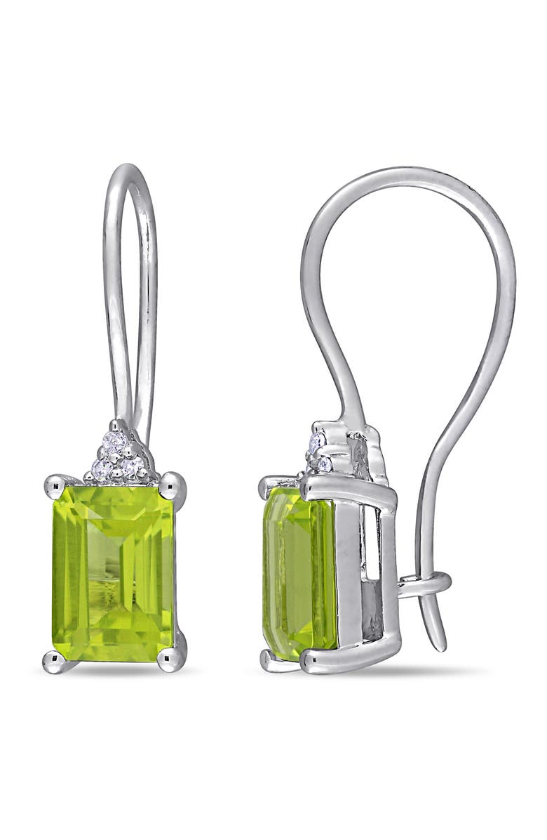 Julianna B. Peridot & Diamond Euroback Earrings, Main, color, Peridot