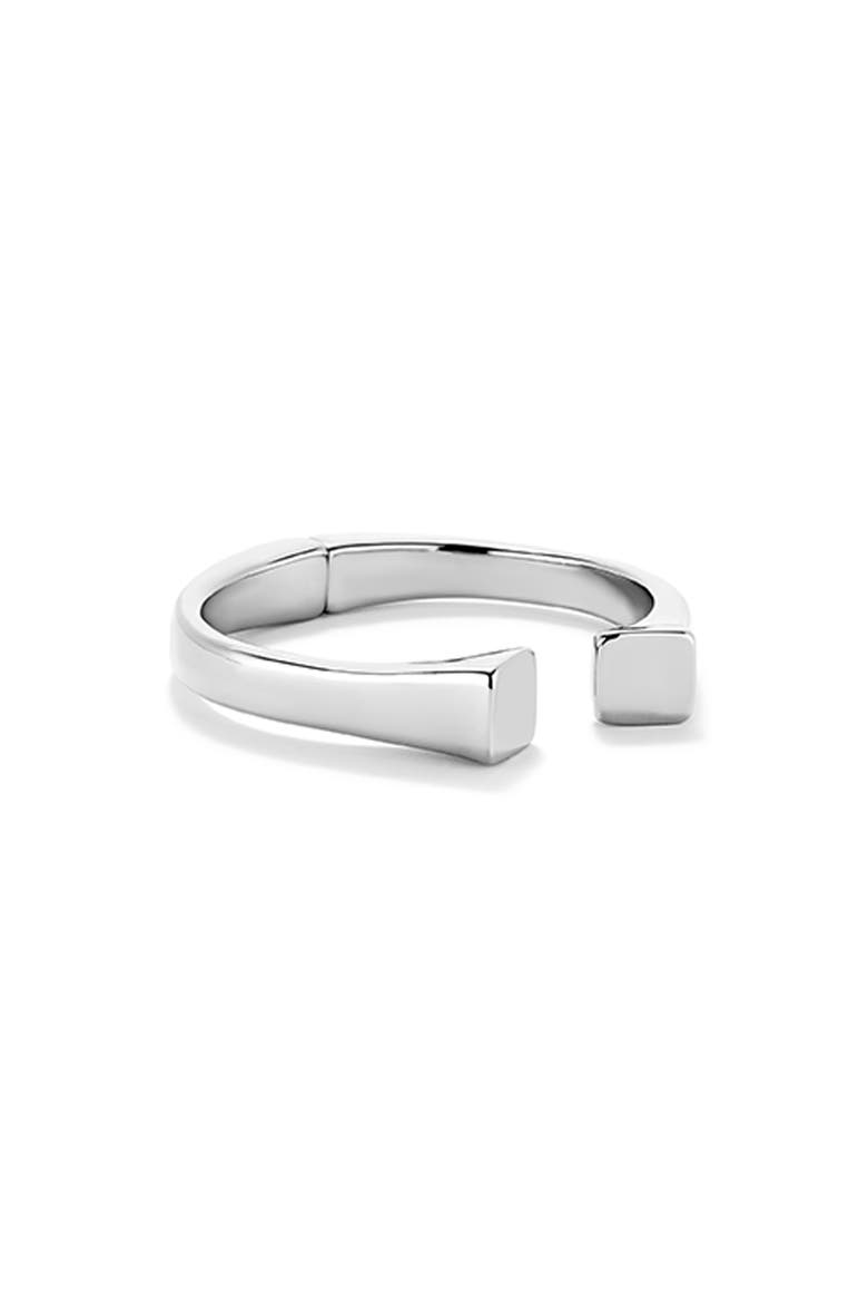 Rigid Sterling Silver-Plated Bracelet Smooth Finish and Square Shape, Alternate, color, Silver