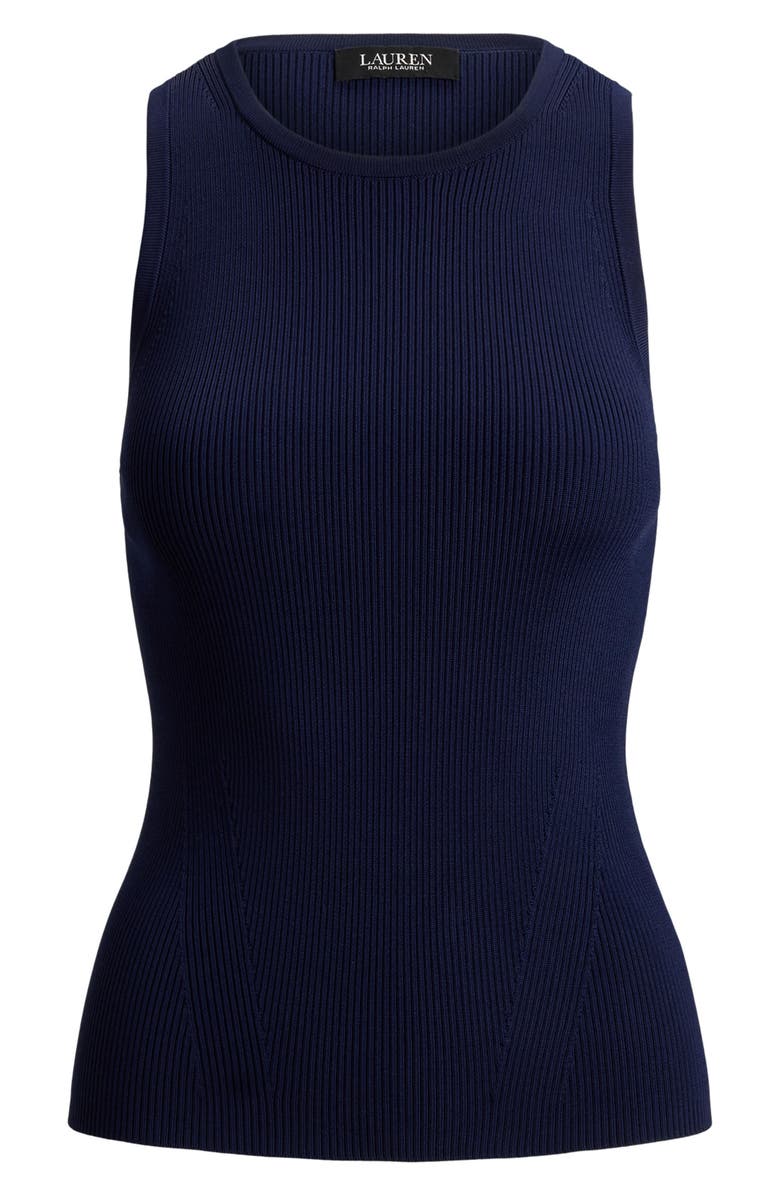 Lauren Ralph Lauren Matte Rib Sweater Tank, Alternate, color, Refined Navy Blue