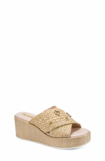 KARL LAGERFELD PARIS Caleigh Woven Platform Wedge Sandal