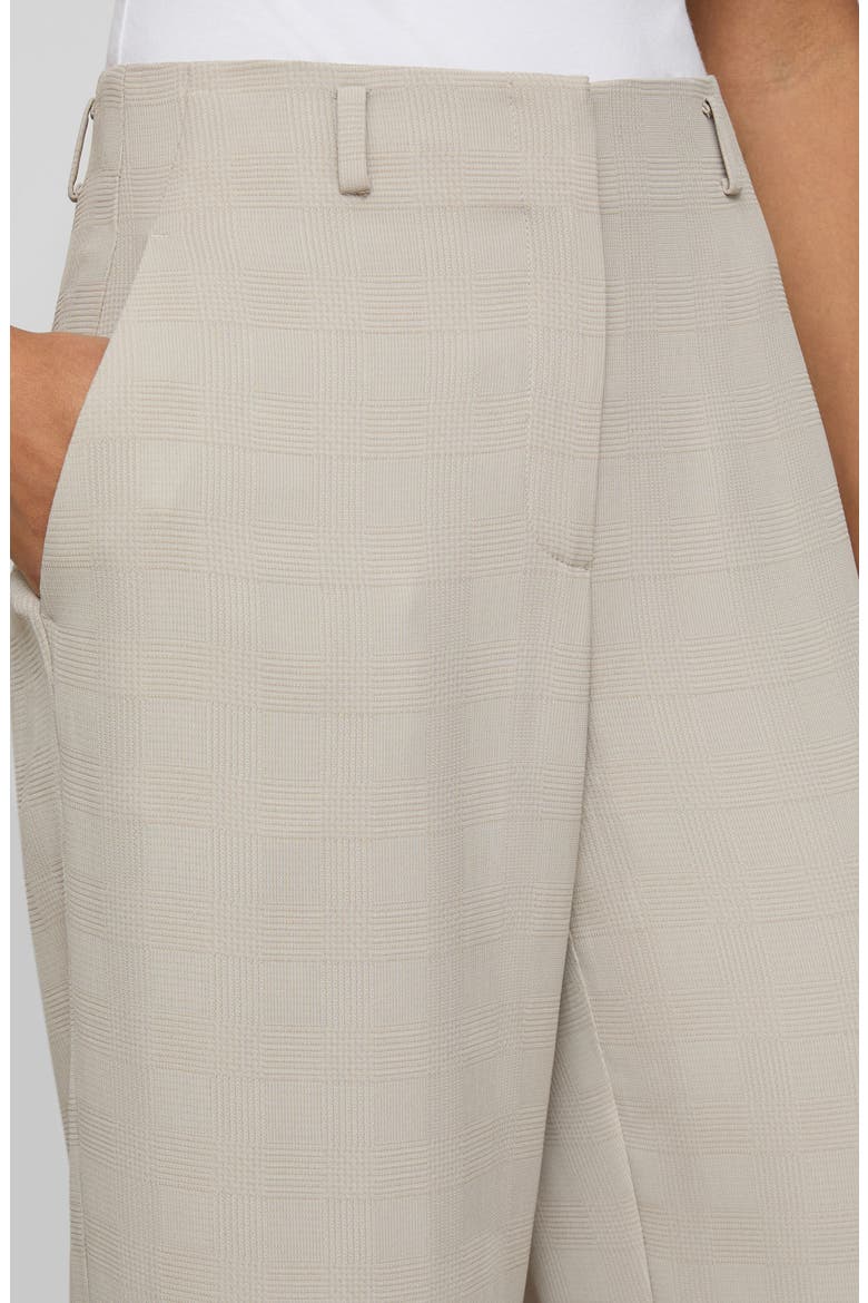 Clark Grid Plaid Crepe Wide Leg Pants, Alternate, color, CEMENT