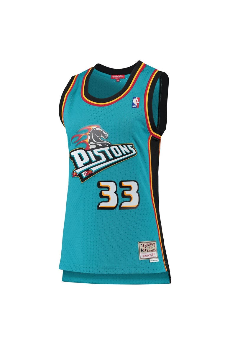 Women's Mitchell & Ness Grant Hill Teal Detroit Pistons 1998/99 Hardwood Classics Swingman Jersey, Alternate, color, Teal
